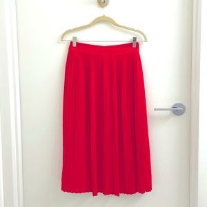 J. Crew Red Pleated Skirt — Size 6